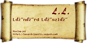 Lénárd László névjegykártya