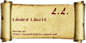 Lénárd László névjegykártya