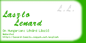 laszlo lenard business card