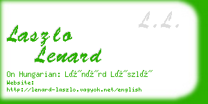 laszlo lenard business card